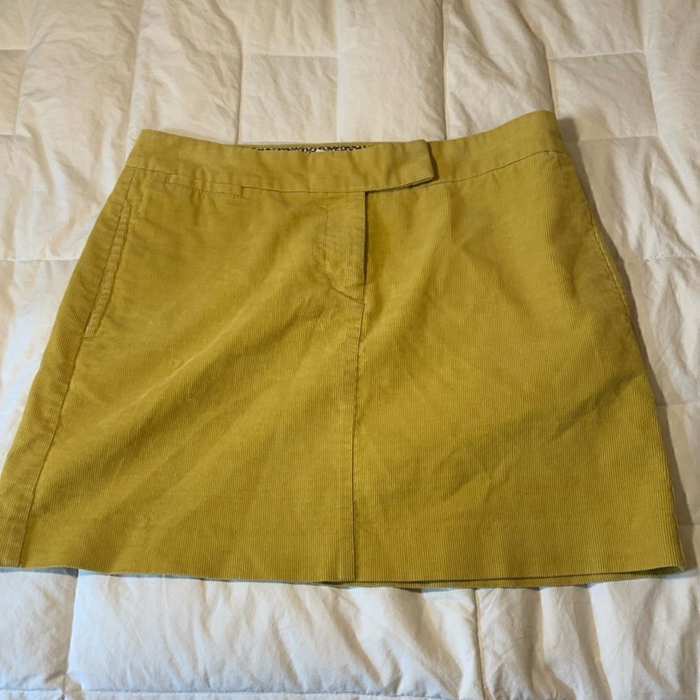 J.CREW, corduroy skirt, mustard yellow, great condition, size 4